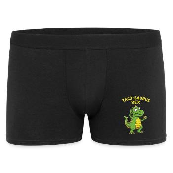 Taco-Saurus Rex Foodie Hunger Essen Mexikanisch - Männer Boxer Shorts - Schwarz - Vorne