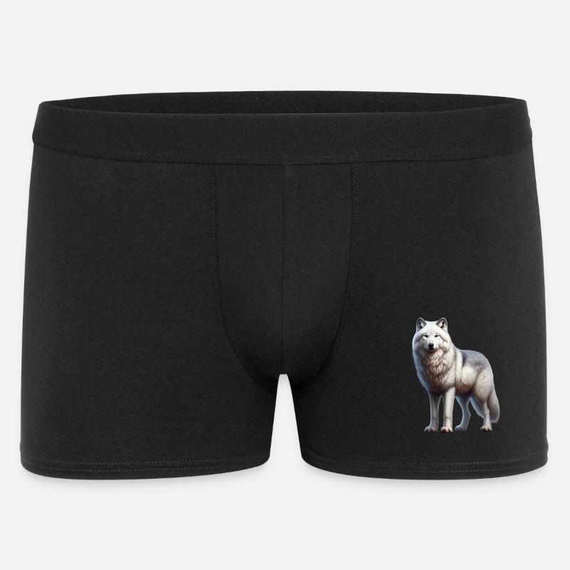 Polarwolf - Männer Boxer Shorts - Schwarz