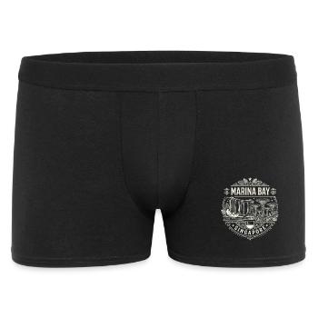 Souvenir du Badge Vintage de Marina Bay Singapour - Boxer Homme - noir - Devant