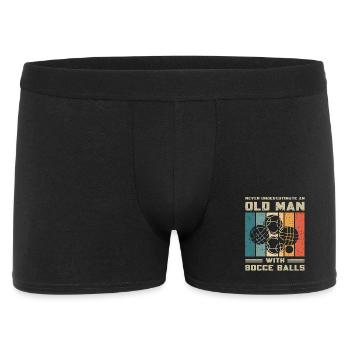Never underestimate an old man with bocce balls - Men's Boxer Shorts - black - Front