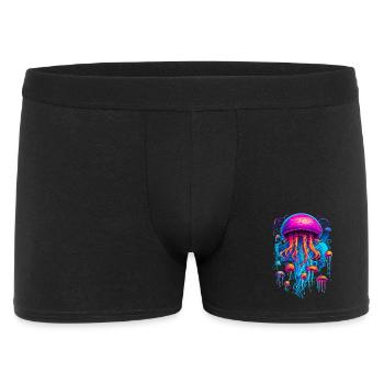 Colorful Rhapsody: Jellyfish in Cosmic Harmony - Men's Boxer Shorts - black - Front