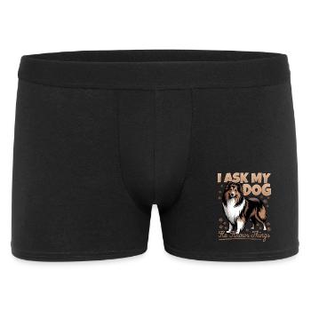 Shetland Sheepdog Sheltie Dog Breed - Männer Boxer Shorts - Schwarz - Vorne