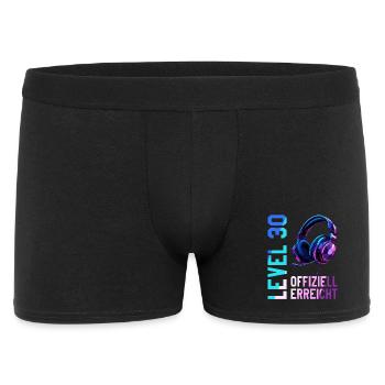 30. Geburtstag 30 Jahre Mann Frau Level 30 - Männer Boxer Shorts - Schwarz - Vorne