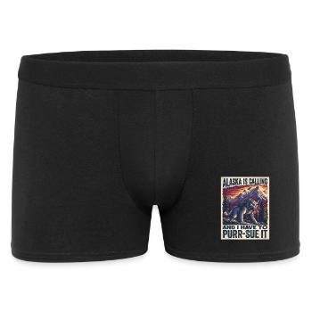 L’Alaska appelle le jeu de mots de fêtes des chats - Boxer Homme - noir - Devant