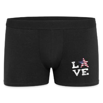 love usa freedom NY stars and stripes stern Cool - Men's Boxer Shorts - black - Front