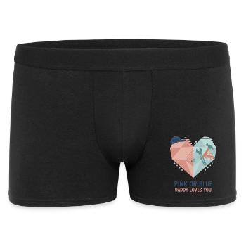 Gender Reveal Pink Or Blue Daddy Loves You Baby - Men's Boxer Shorts - black - Front