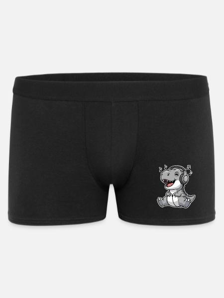 T Rex Musik Hören  - Männer Boxer Shorts - Schwarz