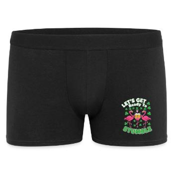 St Patricks Day Flamingos Prost - Männer Boxer Shorts - Schwarz - Vorne