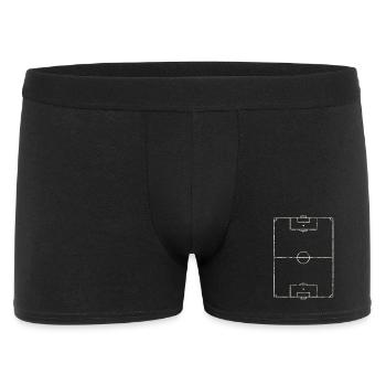 Minimales Football-Spielfeld-Linienbild - Männer Boxer Shorts - Schwarz - Vorne