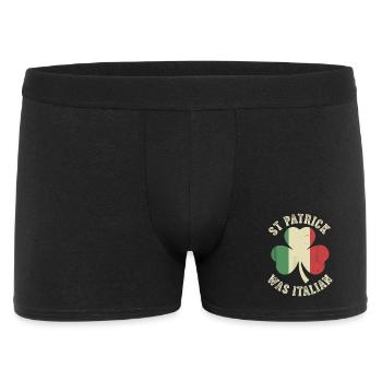 St Patrick Italien Kleeblatt - Männer Boxer Shorts - Schwarz - Vorne
