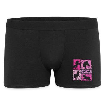 Einhorn Perspektiven – Vintage-Stil Mit Sternen - Männer Boxer Shorts - Schwarz - Vorne