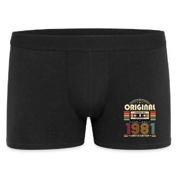 45. Geburtstag Geschenk Vintage Juli Jahrgang 1981 - Männer Boxer Shorts - Schwarz - Vorne