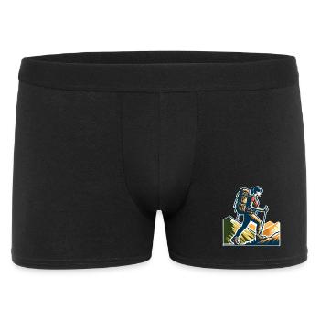 Bergsteigerin - Männer Boxer Shorts - Schwarz - Vorne