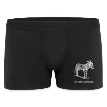 Herz aus Gold. Kopf aus Beton. - Männer Boxer Shorts - Schwarz - Vorne
