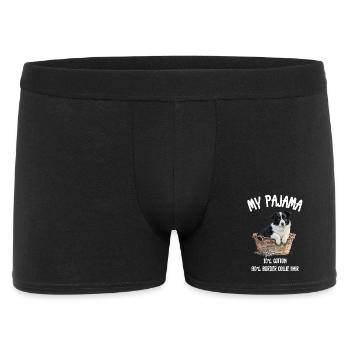 Dog Border Collie Pyjamas - Männer Boxer Shorts - Schwarz - Vorne