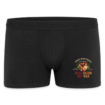 Petit-déjeuner, faire du bacon, pas la guerre, brunch drôle, - Boxer Homme - noir - Devant
