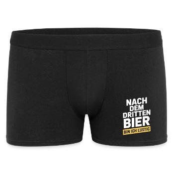 Bier Nach Dem Dritten Bier Lustig JGA Party Malle - Männer Boxer Shorts - Schwarz - Vorne