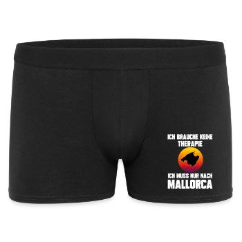 Ich brauche keine Therapie ich muss nach Mallorca - Männer Boxer Shorts - Schwarz - Vorne
