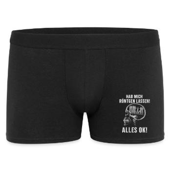 Hab Mich Röntgen Lassen Alles Ok Humor Lustig Witz - Männer Boxer Shorts - Schwarz - Vorne