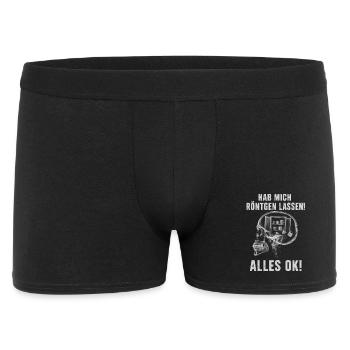Hab Mich Röntgen Lassen Alles Ok Humor Lustig Witz - Männer Boxer Shorts - Schwarz - Vorne