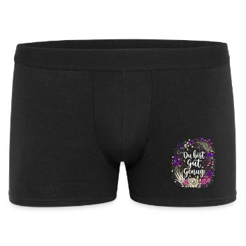 Du bist gut genug .Mystik Floral - Männer Boxer Shorts - Schwarz - Vorne