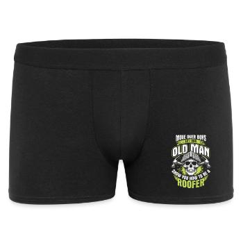 Alter Mann Dachdecker Spruch Handwerker Werkstatt - Männer Boxer Shorts - Schwarz - Vorne