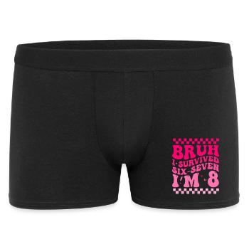 Bruder, ich habe 6 & 7 Jahre überlebt | 8-jähriges Jubiläum - Männer Boxer Shorts - Schwarz - Vorne