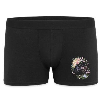 Nancy Blütenkranz Namensdesign - Männer Boxer Shorts - Schwarz - Vorne