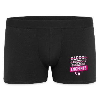 Humour Grossesse Fille Sans Alcool Fromage - Boxer Homme - noir - Devant