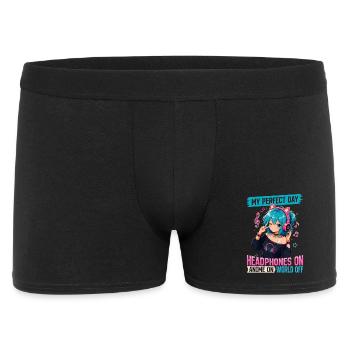 Anime et musique Chibi - Boxer Homme - noir - Devant