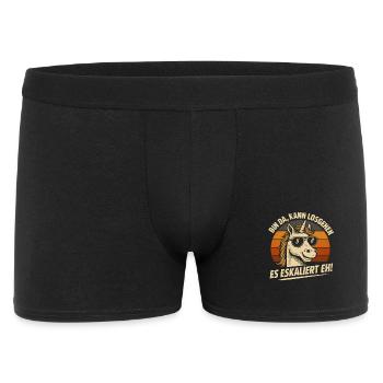 Bin Da Kann Losgehen Es Eskaliert Eh Einhorn Party - Männer Boxer Shorts - Schwarz - Vorne
