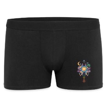 Spiritualité Géométrie Sacrée Fleur de Lotus Zen - Boxer Homme - noir - Devant