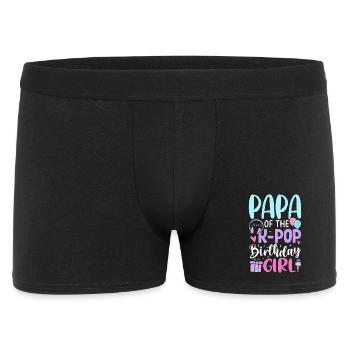 Papa of The K-Pop Birthday Girl - Männer Boxer Shorts - Schwarz - Vorne