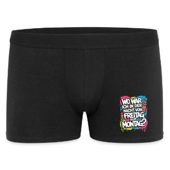 Nacht von Freitag auf Montag Filmriss Party JGA - Männer Boxer Shorts - Schwarz - Vorne