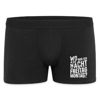 Wo war ich in der Nacht von Freitag auf Montag - Männer Boxer Shorts - Schwarz - Vorne