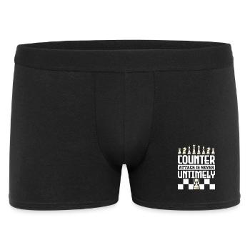 Échiquier des joueurs d’échecs - Boxer Homme - noir - Devant
