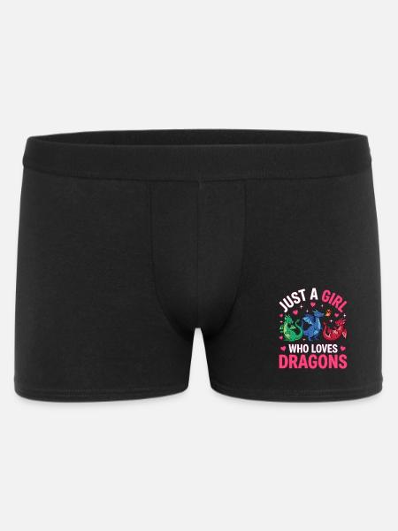 Nur ein drachenliebendes Mädchen - Männer Boxer Shorts - Schwarz