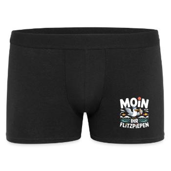 Moin Ihr Flitzpiepen Norddeutsch Hamburg Büro Moin - Männer Boxer Shorts - Schwarz - Vorne