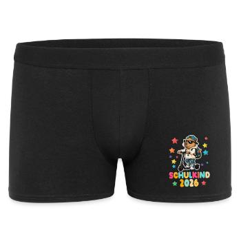 Einschulung Schulkind 2026 Junge Mädchen Cabybara - Männer Boxer Shorts - Schwarz - Vorne