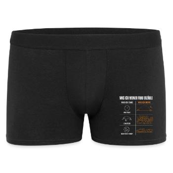 Was ich meiner Frau erzähle Lustiges Angler Motiv - Männer Boxer Shorts - Schwarz - Vorne