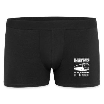 Busfahrer Tür Aufgeht Spruch - Männer Boxer Shorts - Schwarz - Vorne