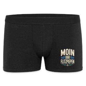 Moin Ihr Flitzpiepen Norddeutsch Hamburg Büro Moin - Männer Boxer Shorts - Schwarz - Vorne