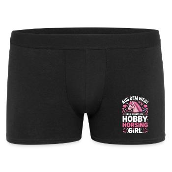 Hobby Horsing Girl Steckenpferd Pony Reiten Pferde - Männer Boxer Shorts - Schwarz - Vorne