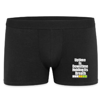 Blague drôle sur le temps de disponibilité de l’administrateur système, humour serveur IT - Boxer Homme - noir - Devant