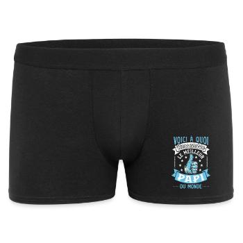Voici le meilleur Papi du monde - Boxer Homme - noir - Devant