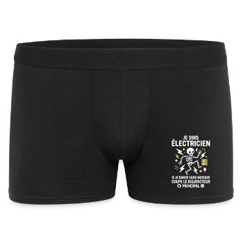 Électricien danse squelette éclair - Boxer Homme - noir - Devant