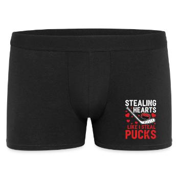 Stealing hearts like pucks - Men's Boxer Shorts - black - Front