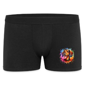 Motif teckel - Boxer Homme - noir - Devant