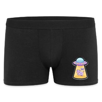 MOO Funny Alien Cow in UFO Light Beam Cartoon - Men's Boxer Shorts - black - Front