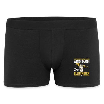 Alter Mann Der Elektriker Ist - Männer Boxer Shorts - Schwarz - Vorne